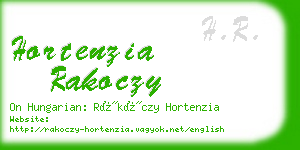 hortenzia rakoczy business card